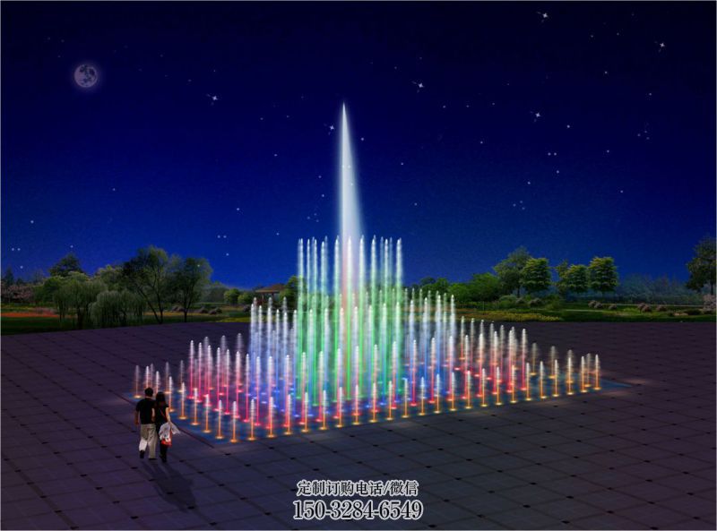 花样跳动电影喷泉雕塑